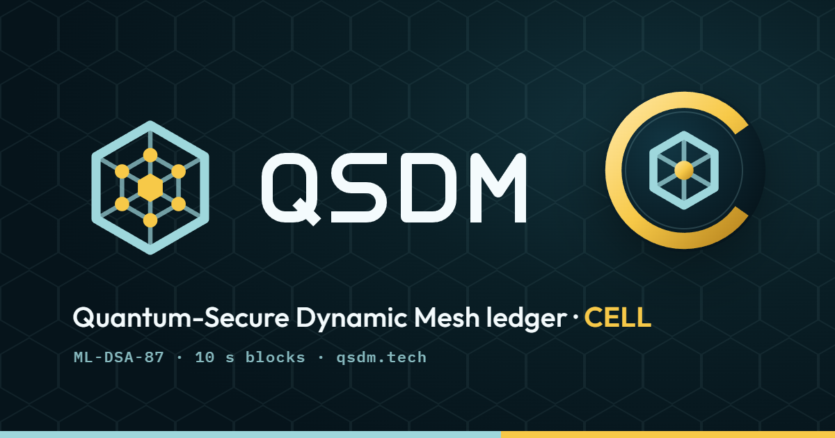 QSDM social card: Quantum-Secure Dynamic Mesh ledger and the CELL coin